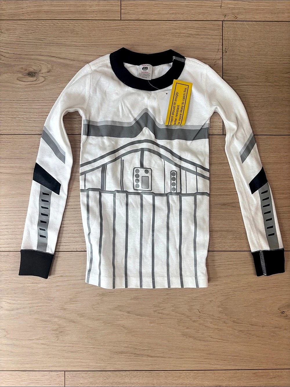 Star Wars HanSolo Long Sleeve Pajama Shirt White Boys 5 NWT